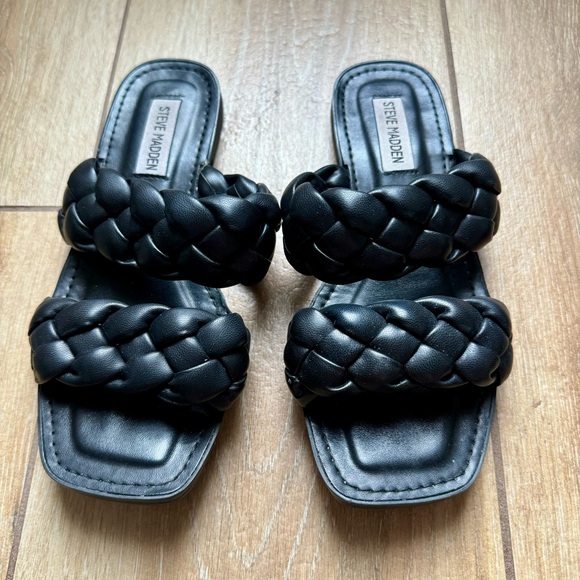 Steve Madden Black Braided Women's Sandals - Picture 1 of 5